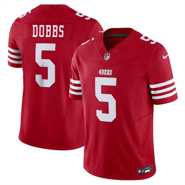 Youth San Francisco 49ers #5 Josh Dobbs 2024 F.U.S.E. Red Vapor Untouchable Limited Stitched Jersey Dzhi